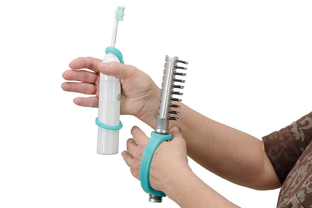 EazyHold on a hair brush and a toothbrush!