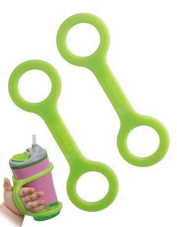 EazyHold Two Pack Sippy Cup Bottle Holder 7 1/2 - Universal Cuff, Sil