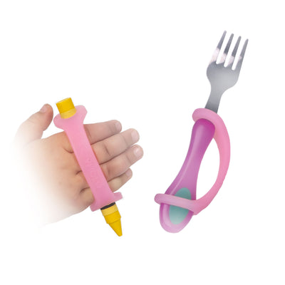 EazyHold Pink Two Pack 4" - Universal Cuff, Silicone Adaptive Grip Aid
