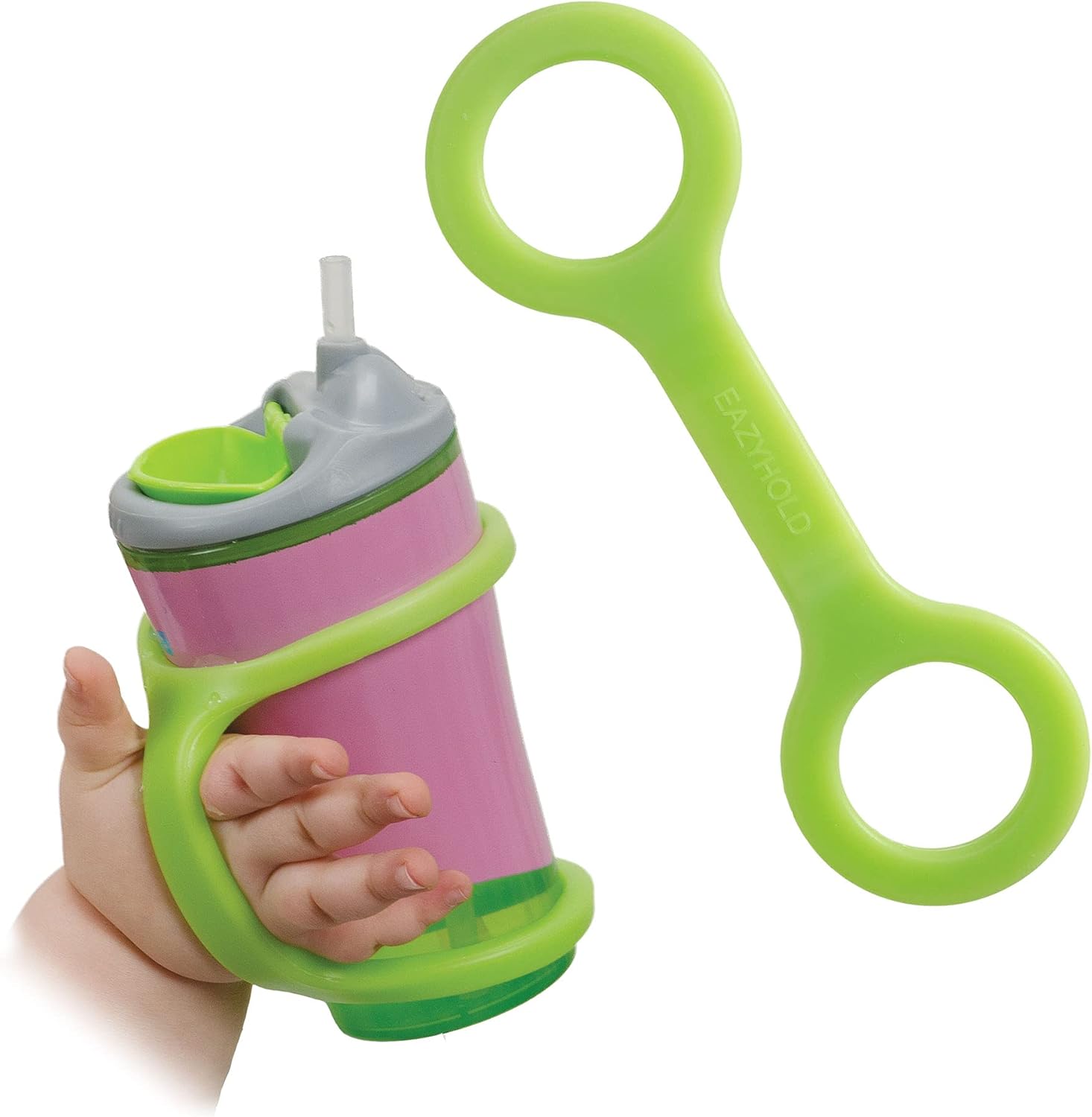 EazyHold Single Pack Sippy Cup Bottle Holder 7 1/2" - Universal Cuff, Silicone Adaptive Grip Aid